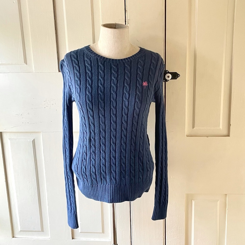 Lilly Pulitzer Navy Blue Cable Knit Sweater